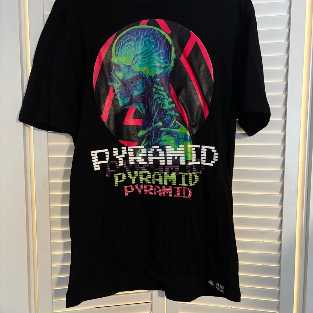 Black Pyramid Neon Skull Graphic Tee